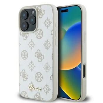 Apple iPhone 16 Pro Max 6.9'' Guess Peony Script Logo MagSafe Case Cover, White