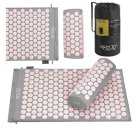 4Fizjo Acupressure Mat with Pillow, Grey/Pink
