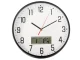 Wall clock large silent 30cm round pointer date temperature wood