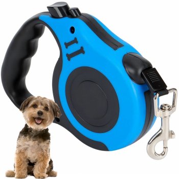 Automatic retractable dog leash 5 m, 15 kg – lightweight durable leash with lock