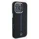 Чехол Mercedes Silicone Blue Stripe MagSafe для iPhone 16 Pro Max - черный
