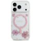 Guess Resin Flowers Glitter MagSafe Phone Case Cover iPhone 17 Pro - Pink