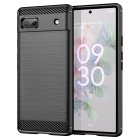 Google Pixel 6a Carbon Flexible Cover TPU Case, Black