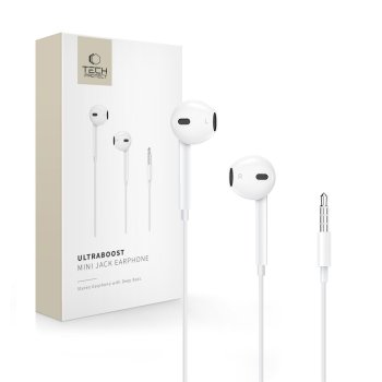 Tech-Protect Ultraboost Core Mini Jack Wired Headphones - White