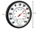 Analog Wall Thermometer with Hygrometer Round 25cm, Black