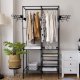 Large Clothes Hanger Rack Open Wardrobe with Storage Shelves Clothe Closet Ruhhy 22671
