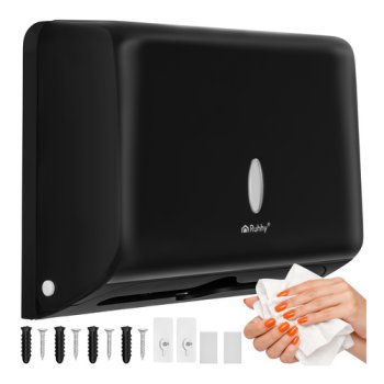 Wall-Mounted Paper Towel Dispenser Ruhhy ZZ Fold, black