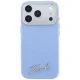 Karl Lagerfeld Saffiano Small Script MagSafe Case for iPhone 17/18 Pro Max - Light Blue