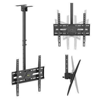 Maclean MC-175 Ceiling TV Mount, 37-75", 50kg, VESA 400x400, Black