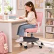 Kids Desk Chair Adjustable Swivel Chair with Footrest, Pink