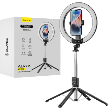 Blavec Aura LED Ring Light Lamp Set with Stand 2.3m and Phone Holder for Photo Video Tiktok Vlogging