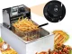 Electric Deep Fryer 6L 2500W with Temperature Control, Silver