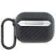 Чехол BMW для AirPods Pro Carbon Double Metal Logo, черный