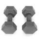 ModernHome Hex Dumbbells 2×1 kg Fitness Weights, Grey