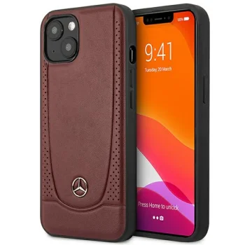 Mercedes iPhone 15 Case Leather Urban Bengale, Red