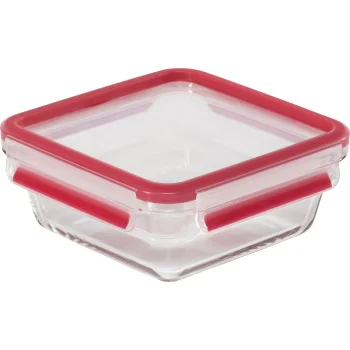 Glass Food Container Emsa Clip&Close, 0.8 L, Red