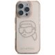 Karl Lagerfeld IML Rhinestones Karl Head Case for iPhone 16 Pro, Pink