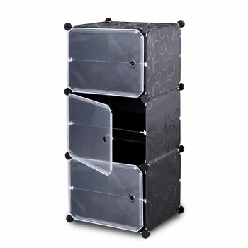 Modular Shoe Cabinet with 6 Shelves and Doors