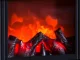 Decorative LED Fireplace Lantern with Moving Flame Effect, Black