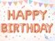 Happy Birthday Foil Balloon Banner Party Decoration, Pink