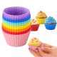 Reusable Silicone Baking Cups for Muffins and Cupcakes 12 Pcs, Mix