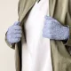 Braided Touchscreen Gloves with Finger Cut-Outs, Gray
