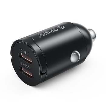 Orico MiniRing 30W 2x USB-C Car Charger, Black