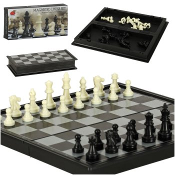 Magnetic Travel Chess Set, Folding Board with Storage