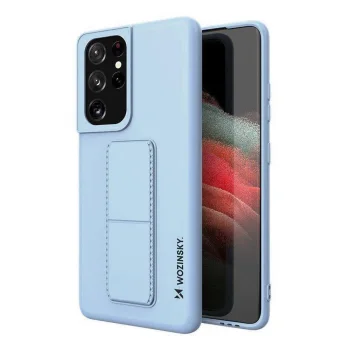 Dėklas Wozinsky Kickstand Case su stovu Samsung Galaxy S21 Ultra 5G, šviesiai mėlynas