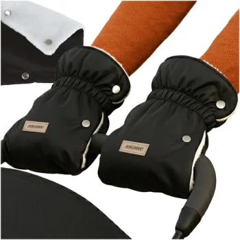 Kruzzel 00025814 Insulated Stroller Mittens, 2 Pcs, Black