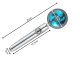 Shower head with turbine, replaceable filter and fan, silver/blue