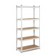 Humberg 4844 Metal Storage Shelving Unit, 180 x 90 x 30 cm, White