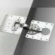 Universal hinge repair plate, stainless steel, 90x90 mm, silver