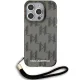 Karl Lagerfeld iPhone 15 Pro Case IML Mono KL Pattern & Cord, Black