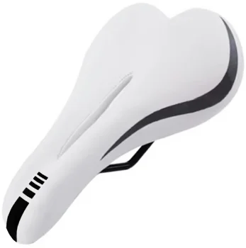 White Bicycle Saddle with Anatomical Hole