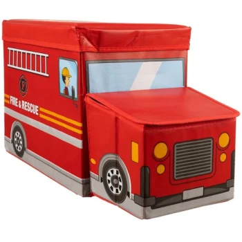 Kruzzel Fire Truck Foldable Toy Storage Box Red