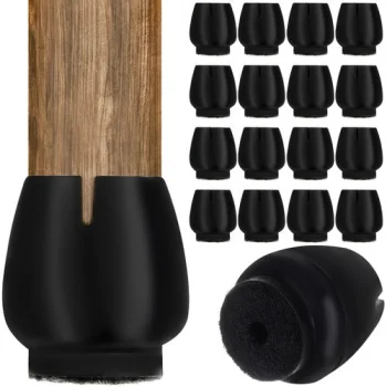 Malatec Silicone Chair Leg Caps with Felt 12-16 mm 16 pcs, Black