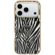 Guess IML Zebra Glitter Triangle Logo MagSafe Case for iPhone 17/18 Pro Max - Gold
