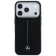 Mercedes Leather Semi Wrap Iconic Line MagSafe Case for iPhone 17 Pro Max Black