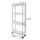 Ruhhy 00024291 4-Tier Rolling Storage Cart, White