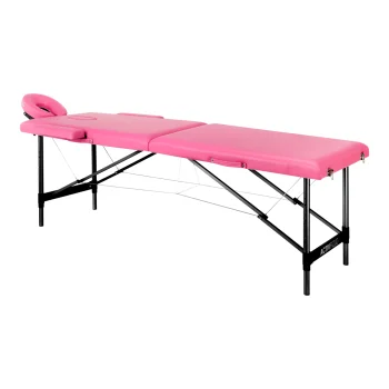 Folding Massage Table Aluminum Comfort Activ Fizjo 2 Segment Pink Black