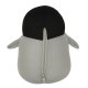 2-in-1 Kids Travel Neck Pillow and Penguin Stuffed Animal Toy, Grey
