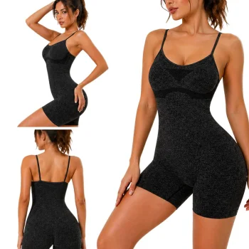 Women's Sports Romper Push Up Fitness S/M, Black