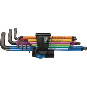 Wera 950/9 Hex-Plus HF 1 L-Key Set, Blacklaser, 9 Pieces