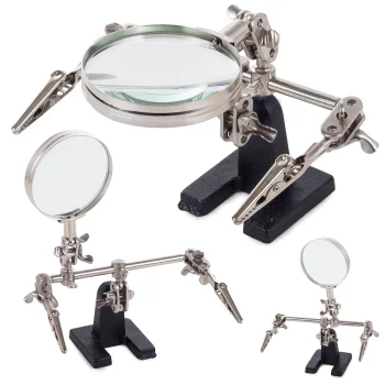 Helping Hand Soldering Stand with 2.5x Magnifier and Alligator Clips