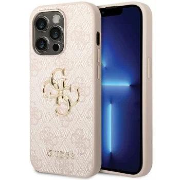 Guess iPhone 15 Pro Max Case 4G Big Metal Logo, Pink