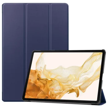 Samsung Galaxy Tab S9+ Plus (SM-X810, SM-X816B) Trifold Stand PU Leather Cover Case, Blue