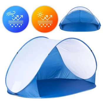 Pop-up beach tent MultiGarden sun shelter for garden and pool, blue