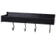 Hanging Kitchen Shelf with Hooks, Aluminum, 30 cm, Black