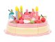 Kids Toy Wooden Birthday Party Cake with Accessories Pretend Food Set, 48 pcs.